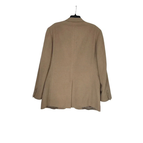 Evan Picone 100% Camel Hair Lined Coat Tan Single Breasted Overcoat Size 42L - Picture 3 of 10